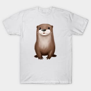 Cute Otter Drawing T-Shirt